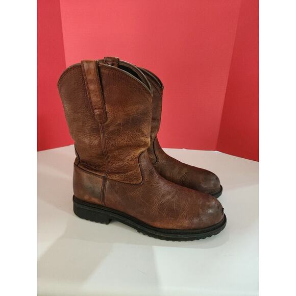 Ariat 12 D Mens Brown Leather Steel Toe Pull On Round Toe Boots main image 7